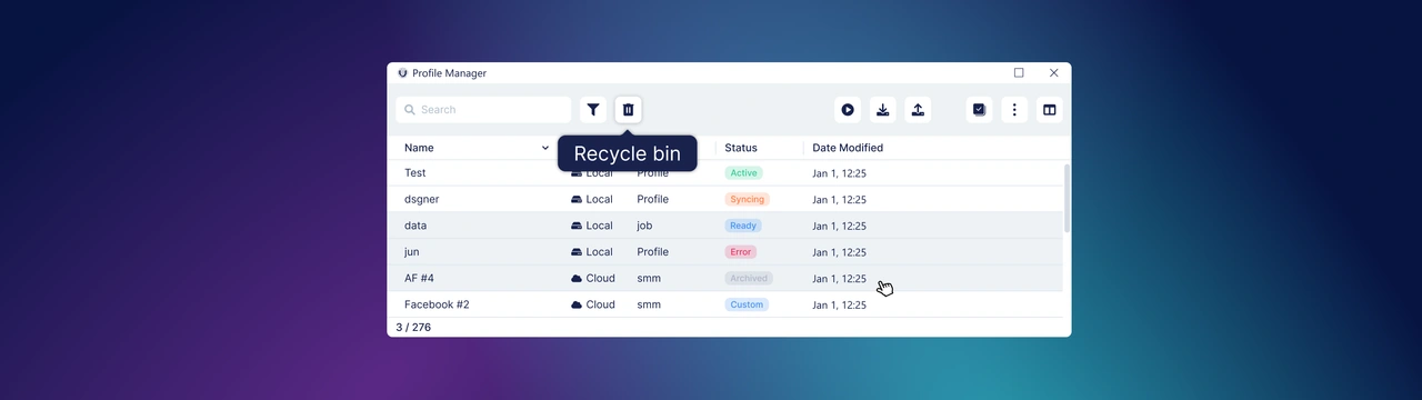 All About the Profile Recycle Bin in Undetectable