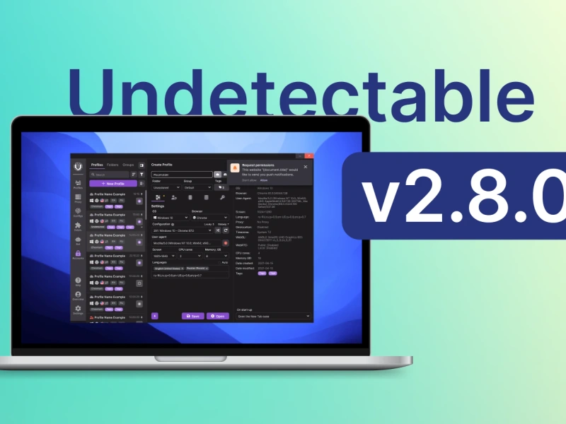 Dark theme and new features reveal all in the new Undetectable browser update v2.8.0