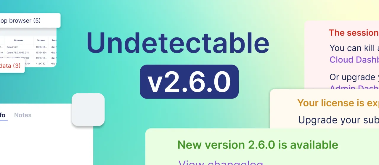 Undetectable browser update 2.6.0: get to know cookies-bot and experience new interface