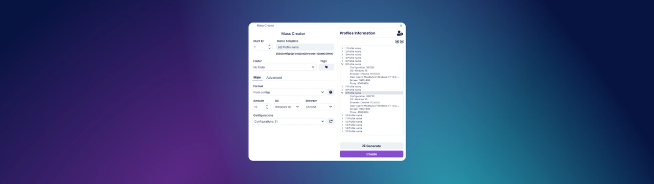 Creating profiles for multi accounting in an anti-detect browser Undetectable